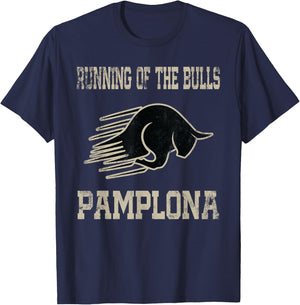 Pamplona The Running of the Bulls Cattle Party Spain T-Shirt - T-Shirt | Navy