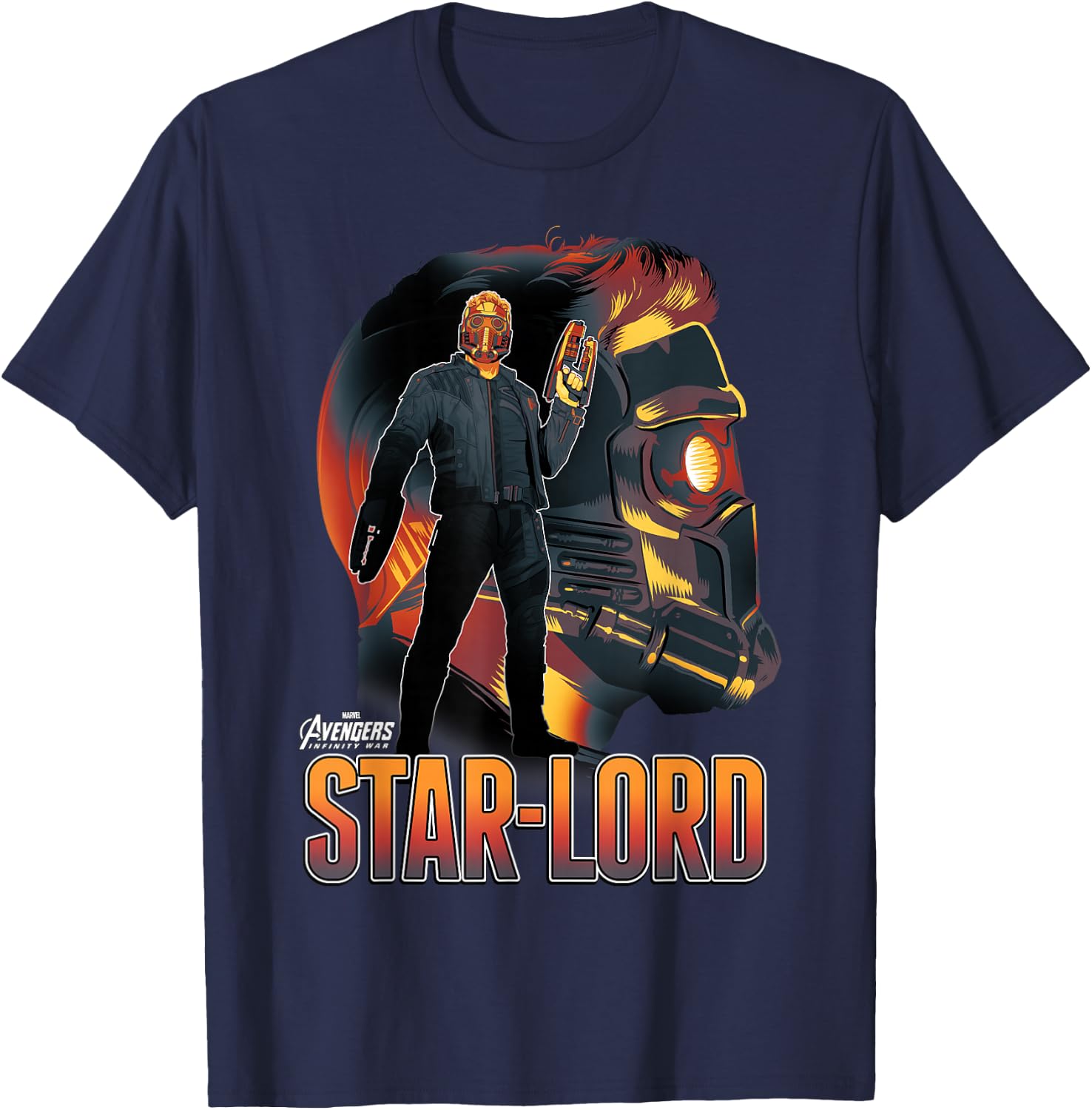 Marvel Infinity War Star-Lord Head Profile Graphic T-Shirt - T-Shirt | Navy