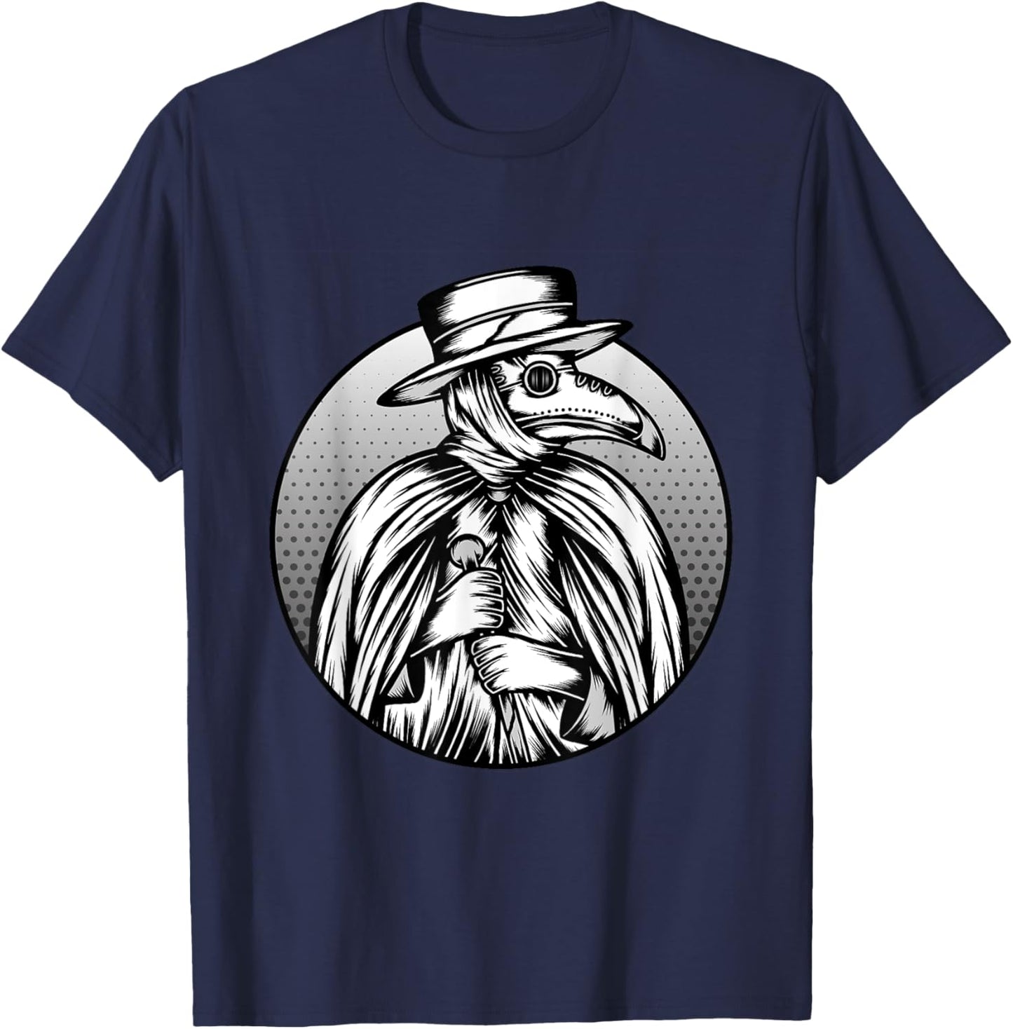 Pest Doctor Plague Doctor Bird Mask Medieval Tarot Scary T-Shirt - T-Shirt | Navy