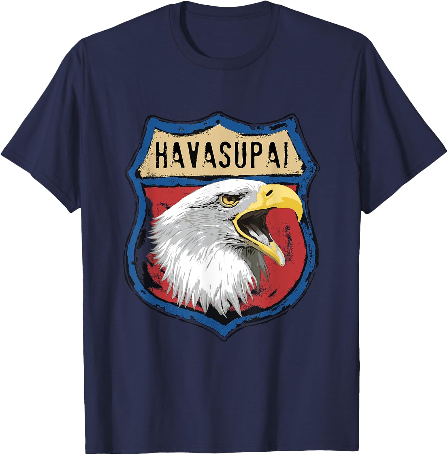Havasupai American Indian Tribe Eagle Insterstate Badge T-Shirt - T-Shirt | Navy