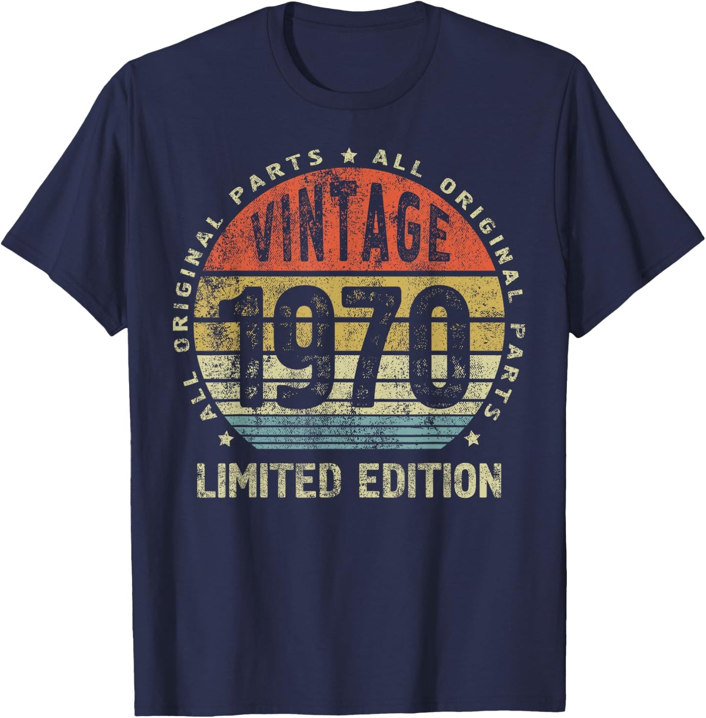 Birthday Gift - All Original Parts - Born 1970 T-Shirt - T-Shirt | Navy