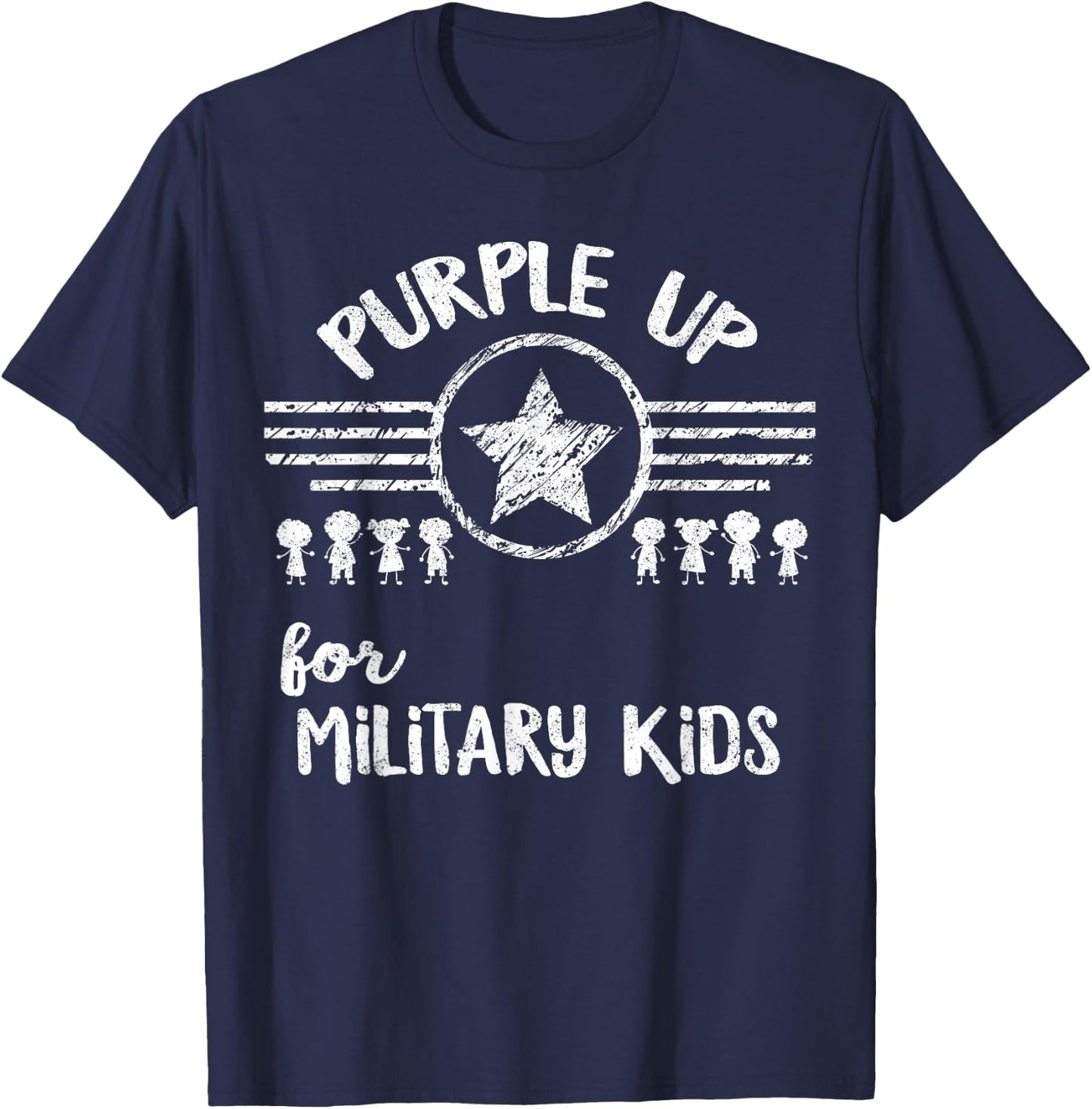 Purple Up for Military Kids Shirt Month Military Child T-Shirt - T-Shirt | Navy