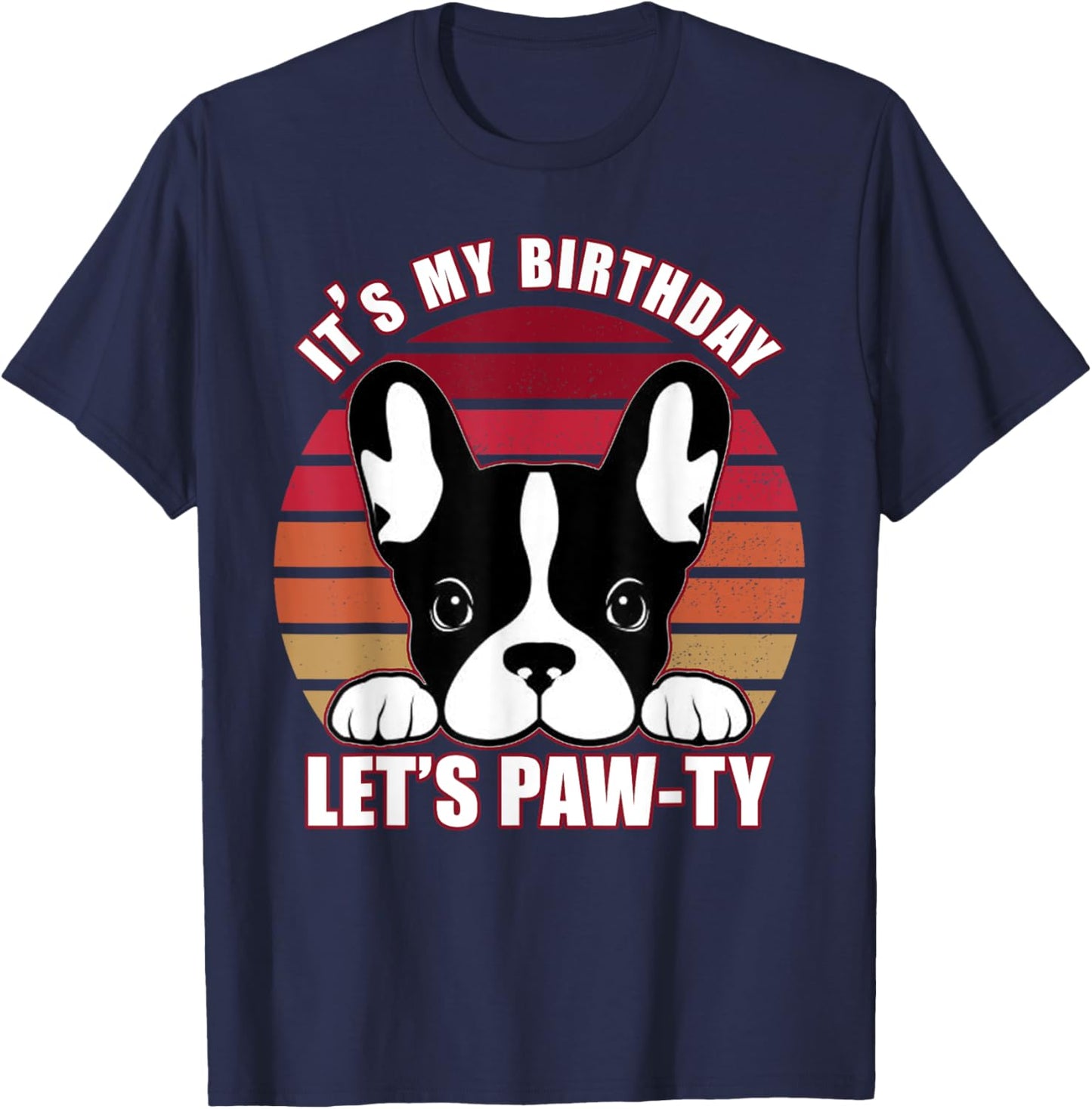 French Bulldog It's My Birthday Let's Pawty Girls T-Shirt - T-Shirt | Navy