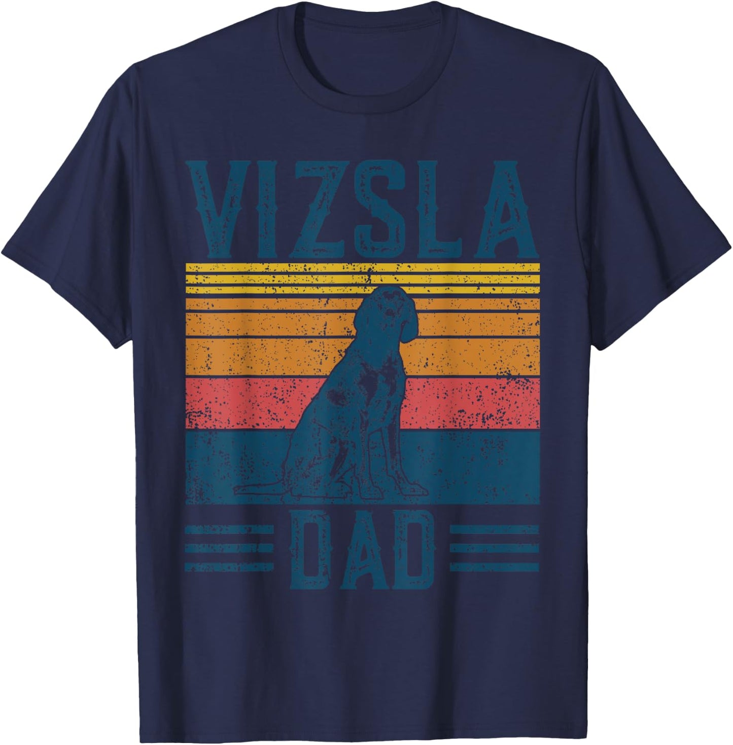 Vizsla Dad - Vintage Hungarian Vizsla Papa T-Shirt - T-Shirt | Navy