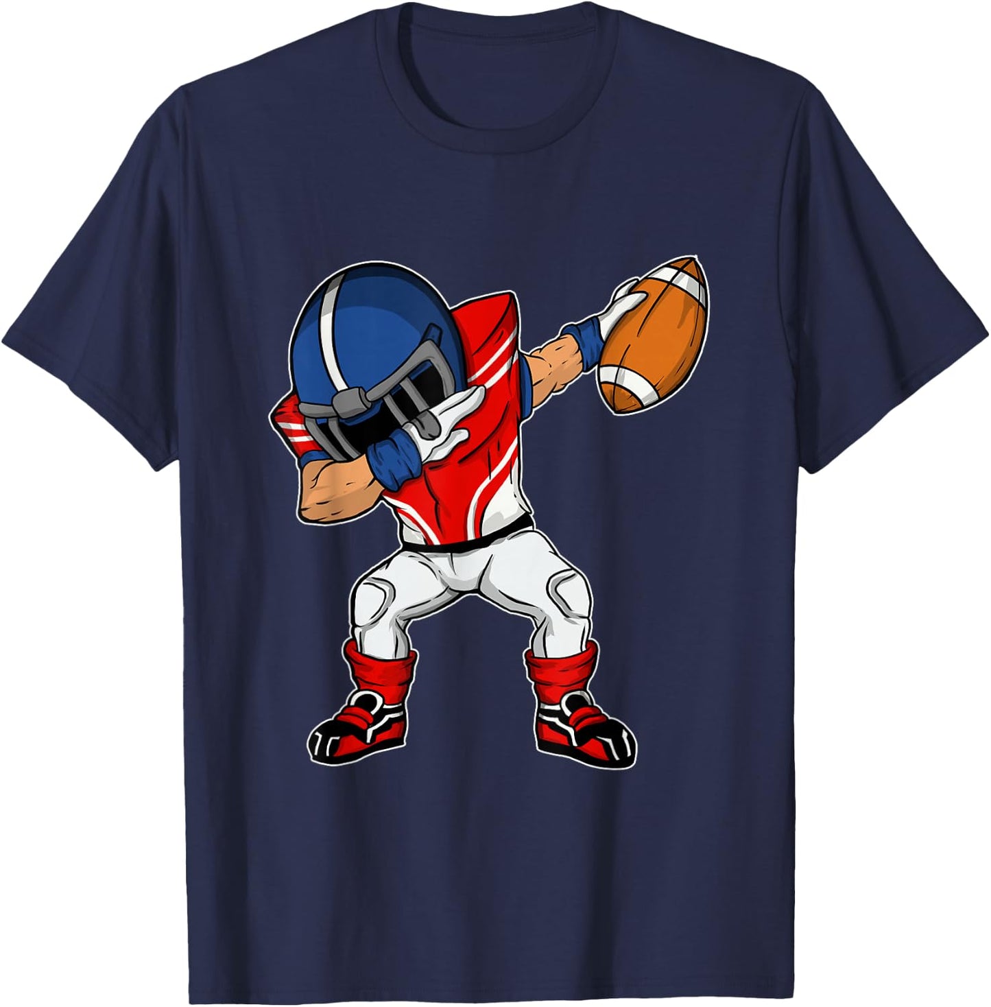 Dabbing Football Player - American Football Season Dab Dance T-Shirt - T-Shirt | Navy