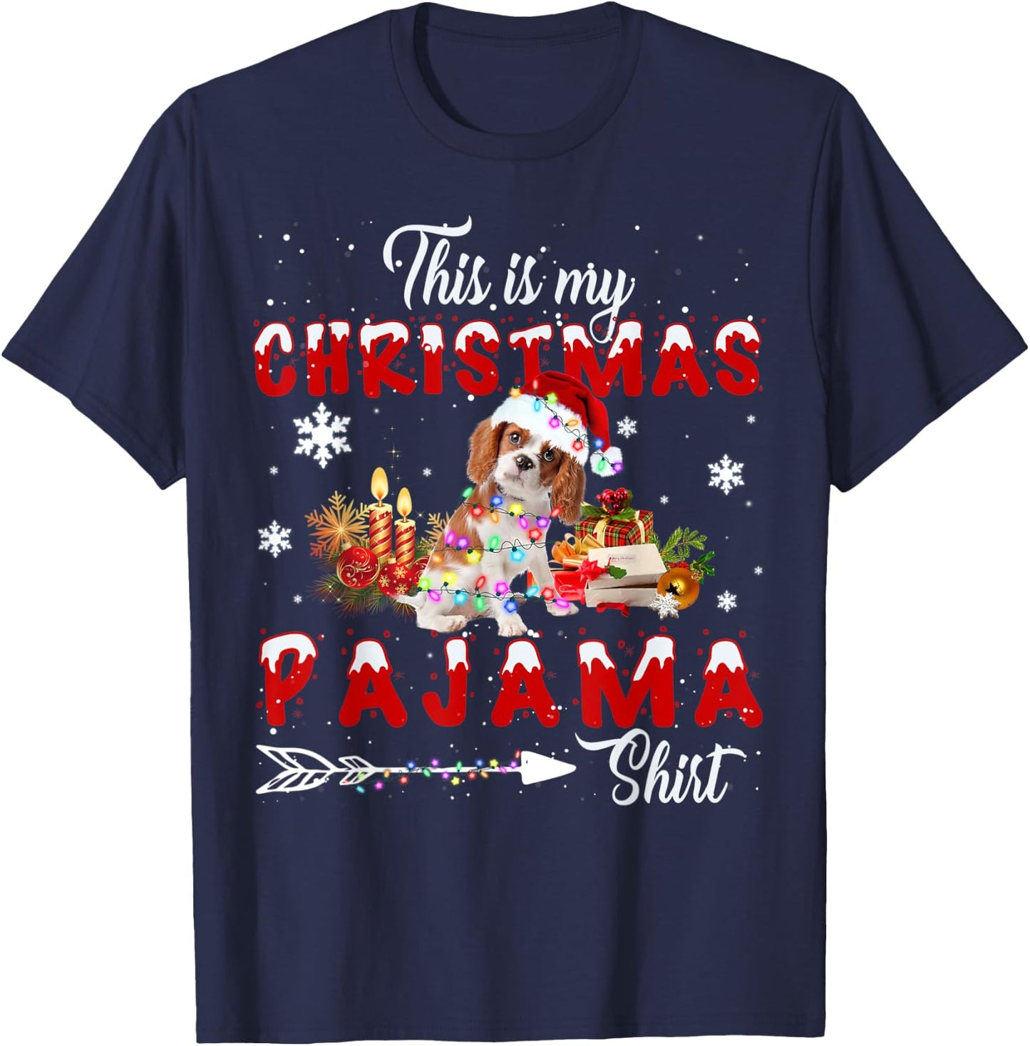 This is My Christmas Pajama Cavalier King Charles Spaniel T-Shirt - T-Shirt | Navy