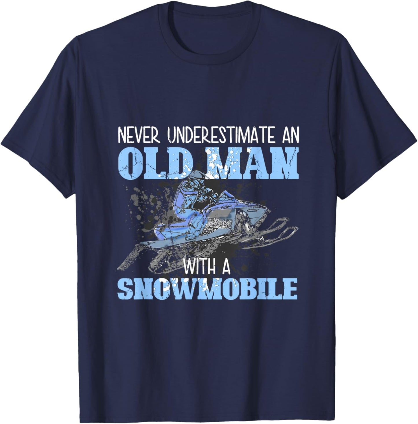 Snowmobile Gear Old Man Beard Snowmobile Helmet Snowmobiles T-Shirt - T-Shirt | Navy