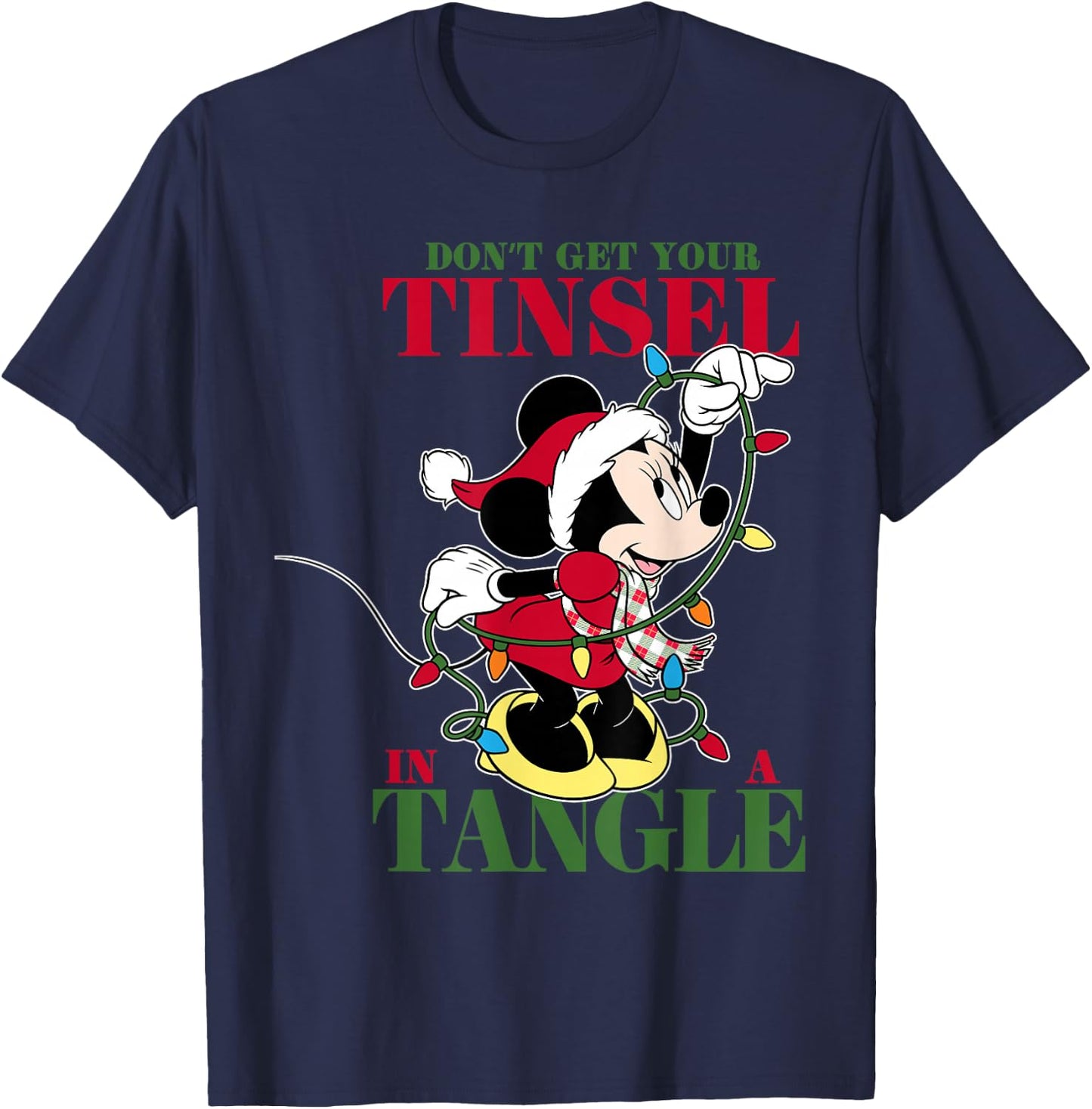 Disney - Holiday Minnie Tangled Tinsel T-Shirt - T-Shirt | Navy