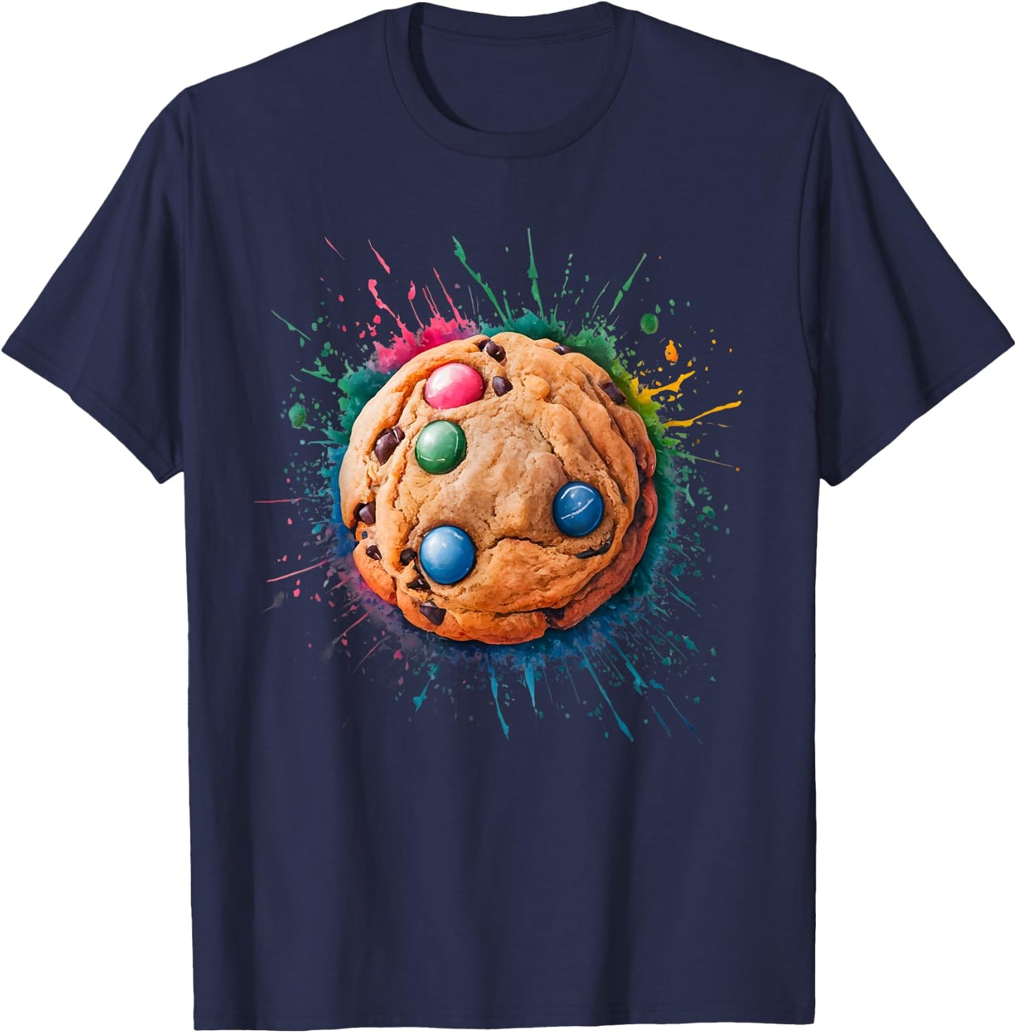 Baking Baker Men Woman Colorful Watercolor Cookie T-Shirt - T-Shirt | Navy
