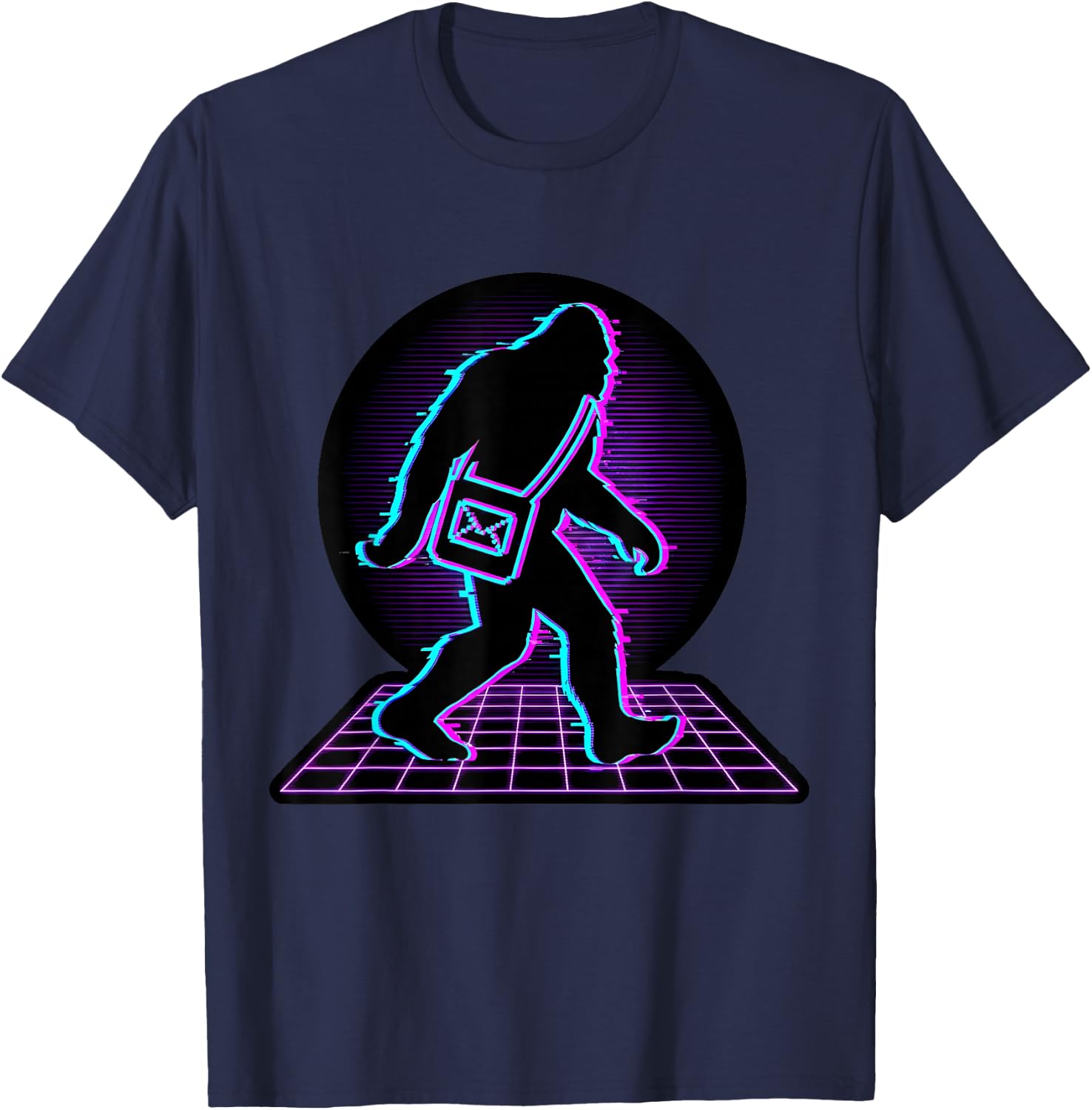 Bigfoot Postal Worker Retro Mail Carrier T-Shirt - T-Shirt | Navy
