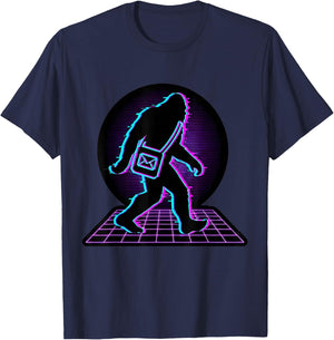 Bigfoot Postal Worker Retro Mail Carrier T-Shirt - T-Shirt | Navy