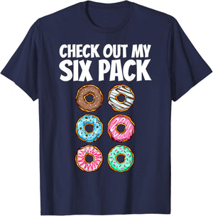 Funny Donut Gym Cool Six Pack Donut Gift Kids Men Women T-Shirt - T-Shirt | Navy