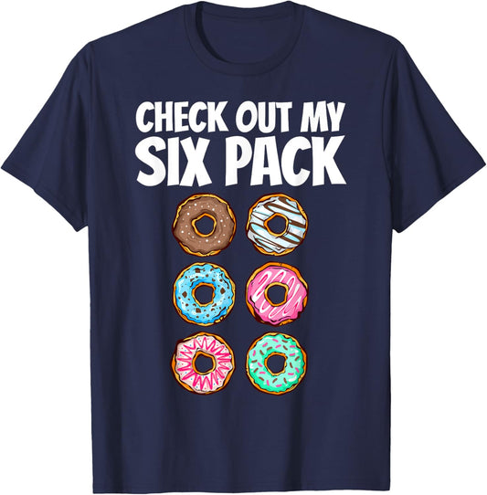 Funny Donut Gym Cool Six Pack Donut Gift Kids Men Women T-Shirt - T-Shirt | Navy