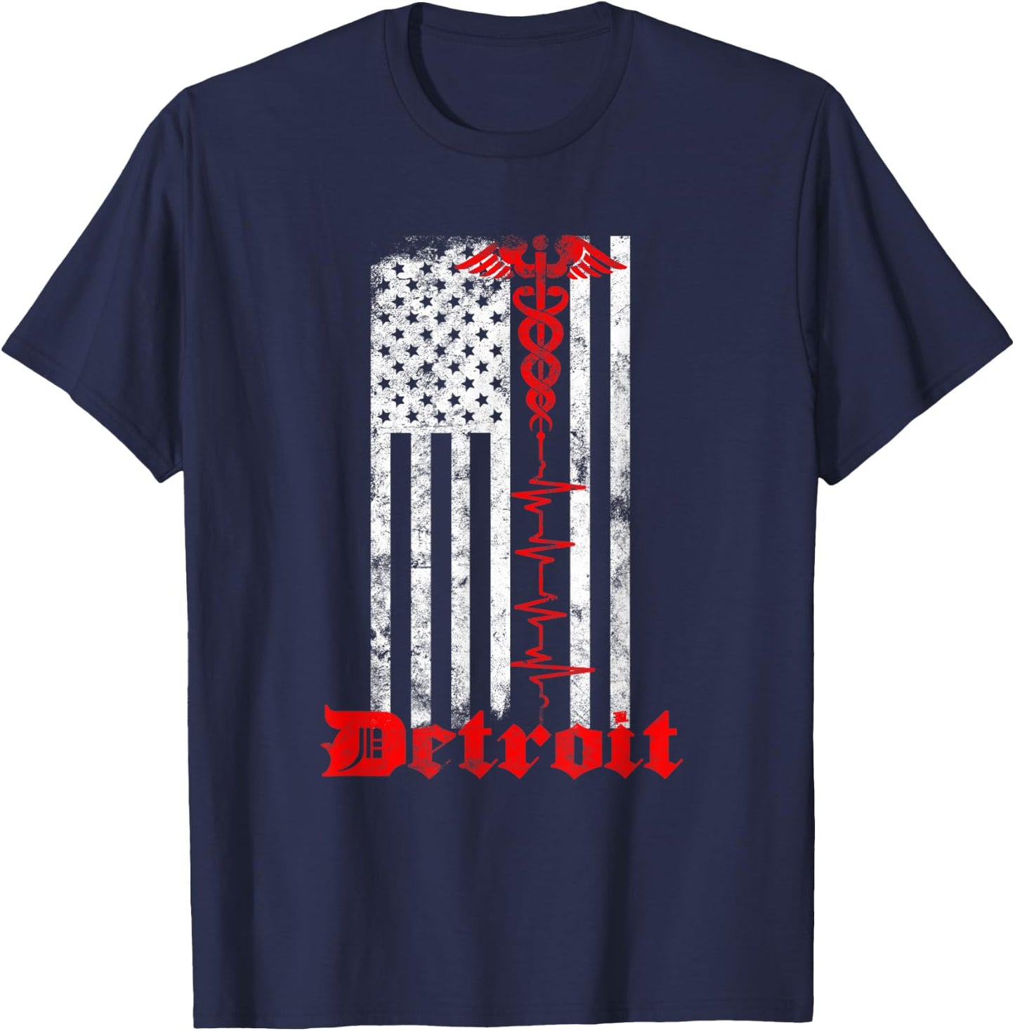 Detroit Medical Shirt Nurse Gift EMS First Responder T-Shirt - T-Shirt | Navy