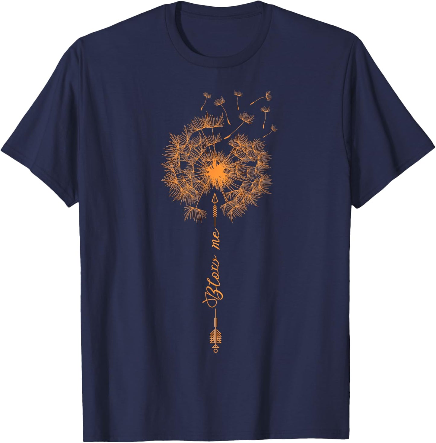 Blow Me Dandelion Just Tattoo Arrow Breathe Cute Flower T-Shirt - T-Shirt | Navy