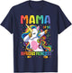 Mama of the Birthday Princess Shirt Mom Dabbing Unicorn Girl T-Shirt - T-Shirt | Navy
