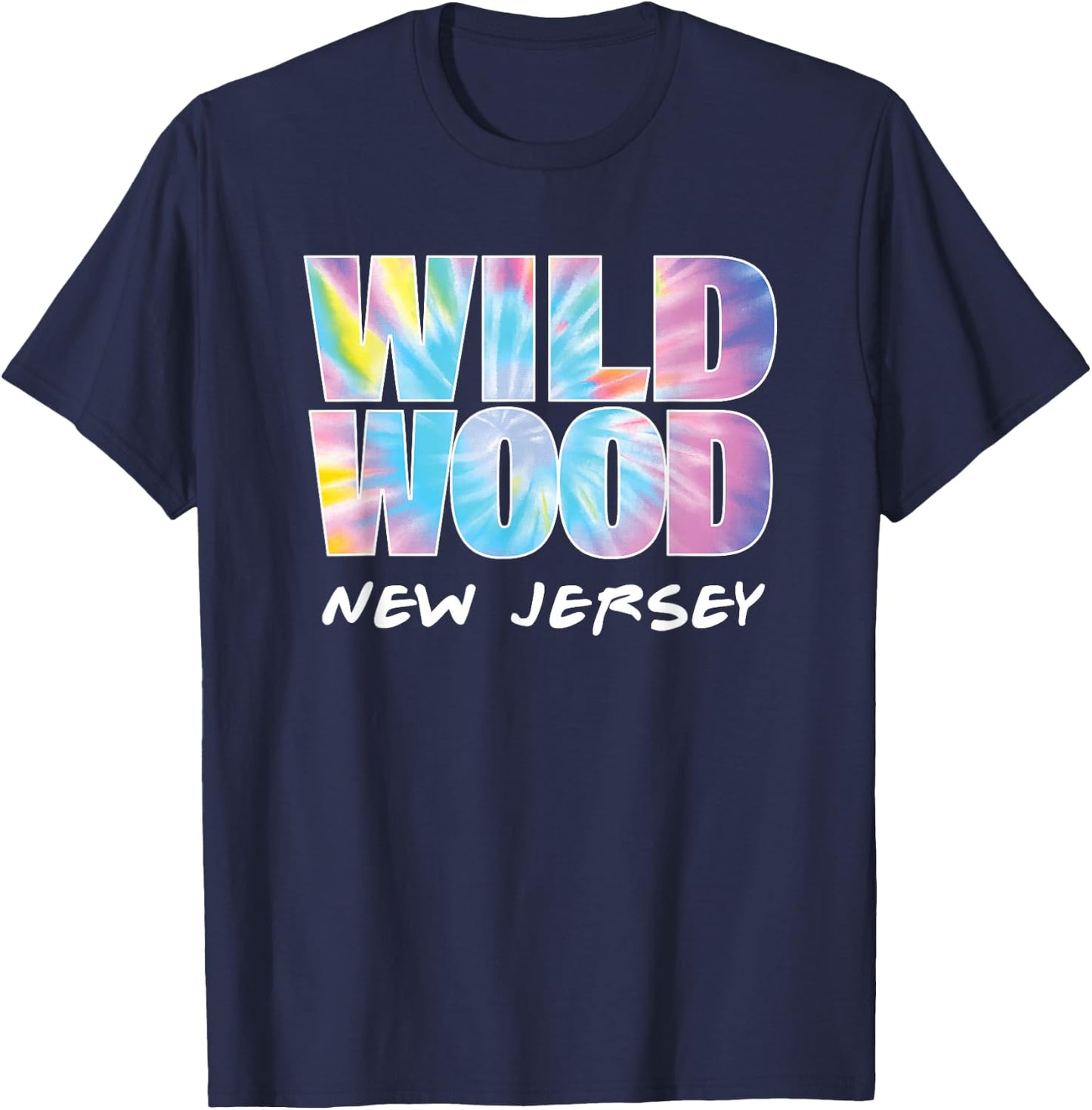 Tie Dye Wildwood New Jersey Souvenir for kids boys & girls T-Shirt - T-Shirt | Navy