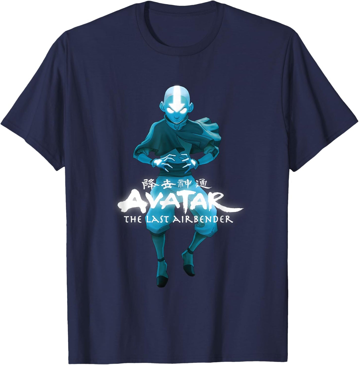 Blue Monochromatic Aang The Last Airbender Small T-Shirt - T-Shirt | Navy