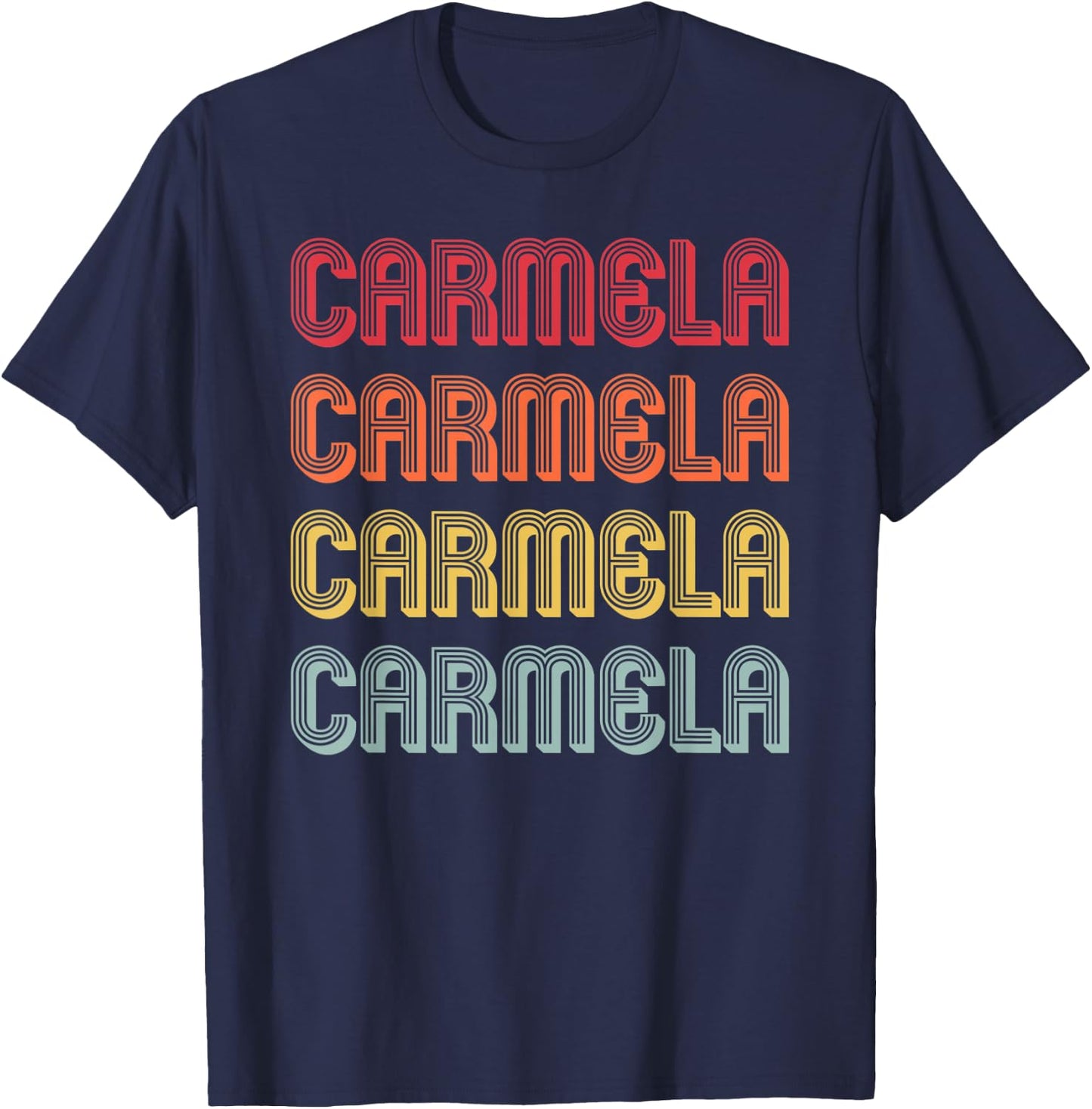 CARMELA Gift Name Personalized Retro Vintage 80/90s Birthday T-Shirt - T-Shirt | Navy
