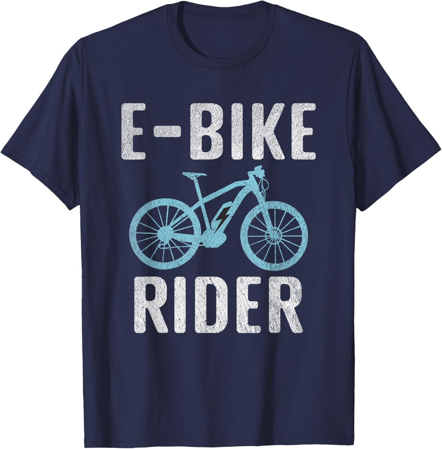 E Bike Rider E Biking Electric Bike Bicycle T-Shirt - T-Shirt | Navy