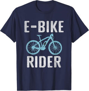 E Bike Rider E Biking Electric Bike Bicycle T-Shirt - T-Shirt | Navy