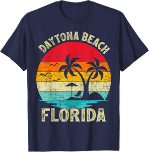 Family Vacation Vintage Retro Florida Daytona Beach T-Shirt - T-Shirt | Navy