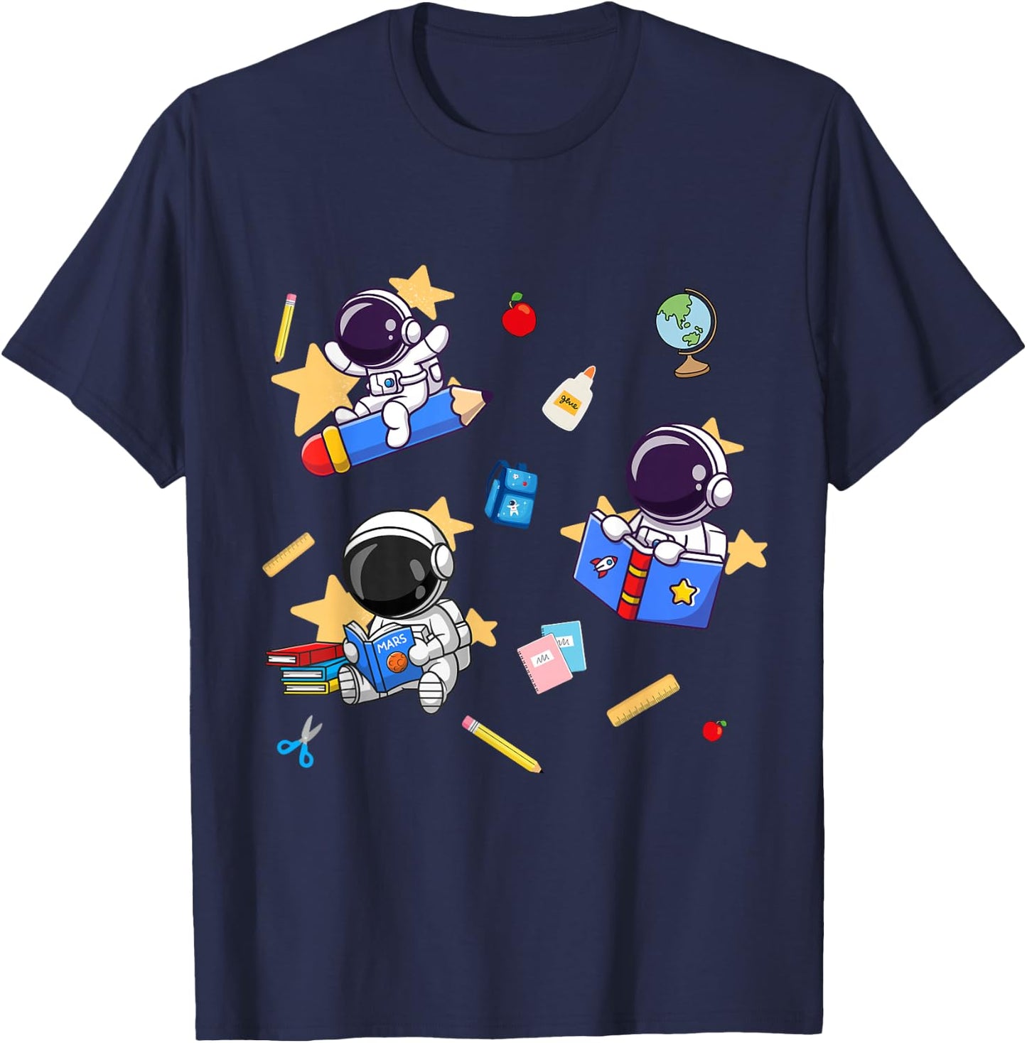 Blast Off to Learning: Back to School Astronaut T-Shirt - T-Shirt | Navy