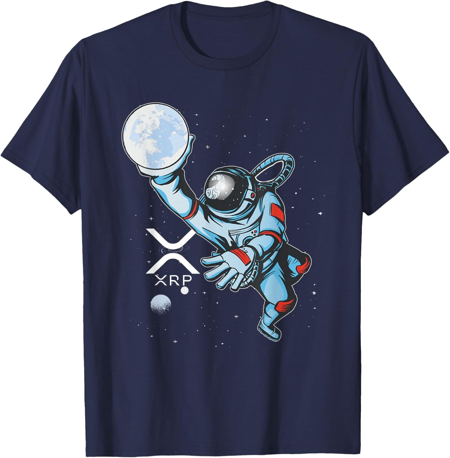 XRP Space Man Astronaut Dunk Crypto Cryptocurrency T-Shirt - T-Shirt | Navy