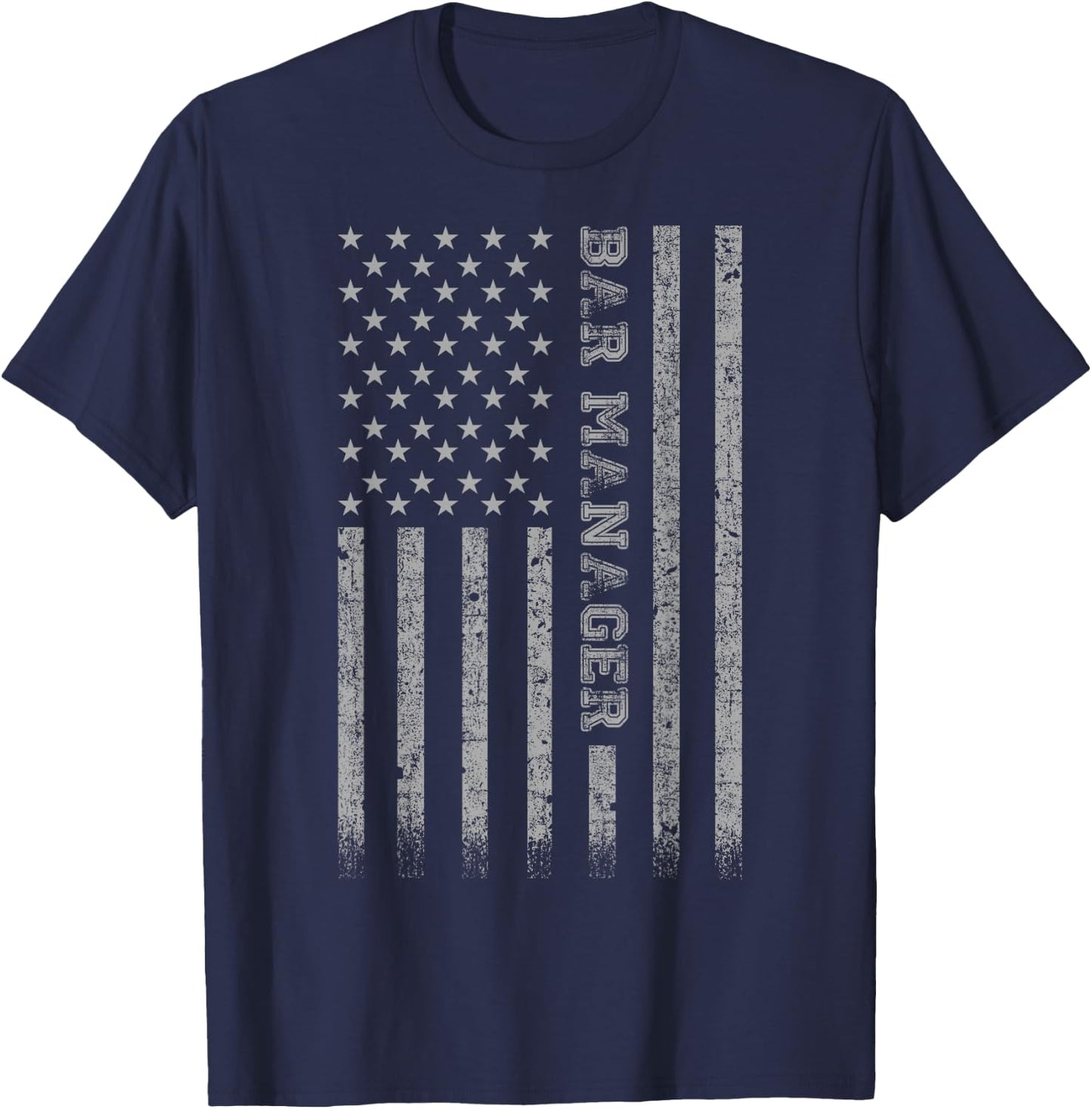 Bar Manager American Flag T-Shirt - T-Shirt | Navy