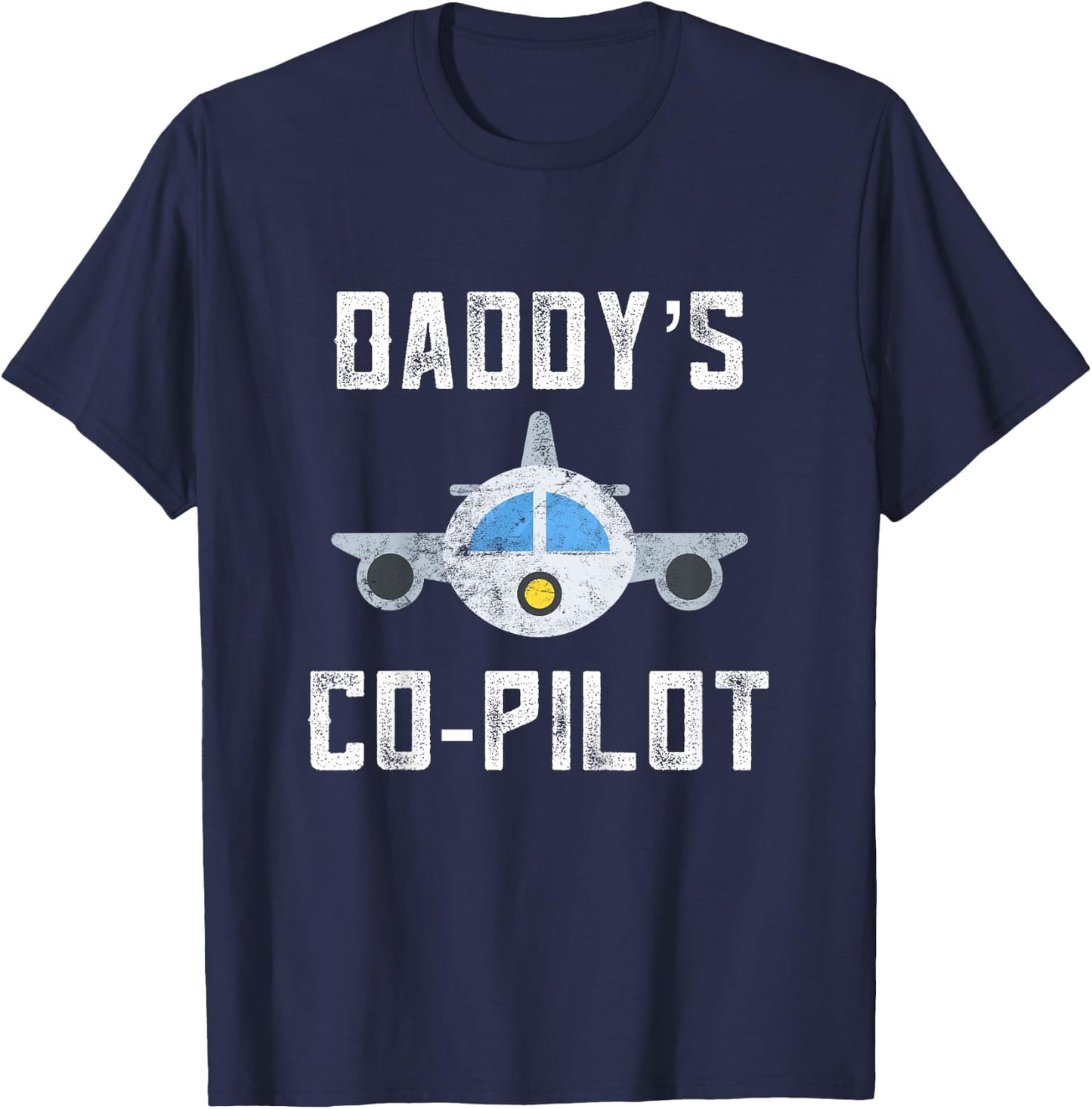 Daddys Copilot Toddler Dad Pilot In Training Daughter Son T-Shirt - T-Shirt | Navy