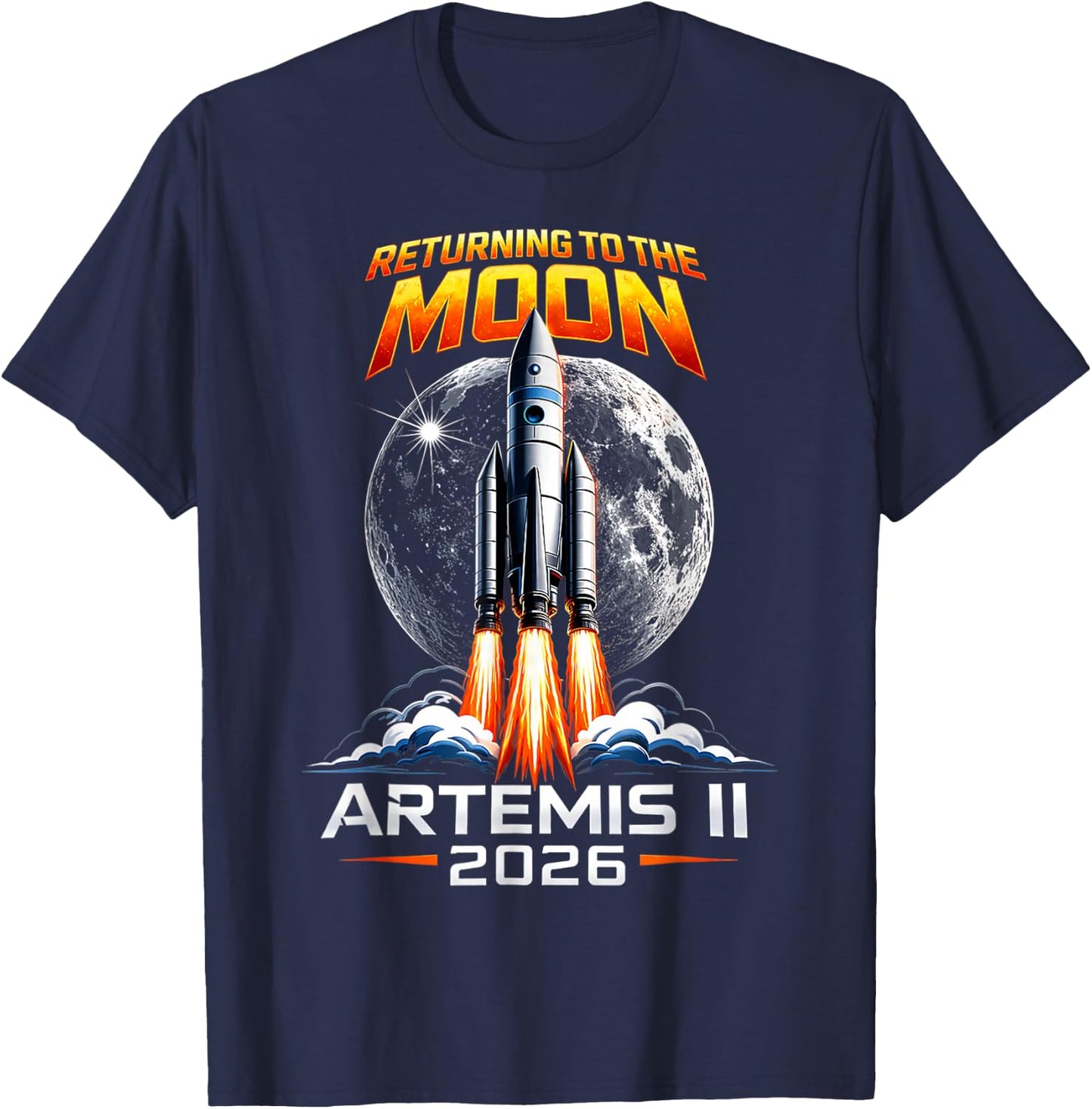 Artemis 2 Astronaut Moon Landing T-Shirt - T-Shirt | Navy
