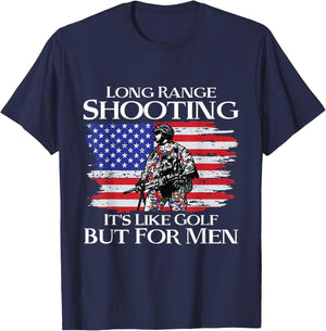 Windscreen shooting is like golf 's pistol shooters T-Shirt - T-Shirt | Navy
