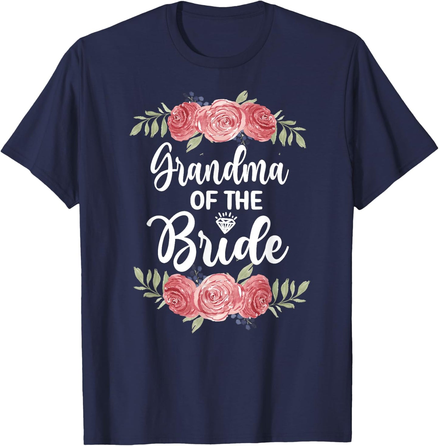 Grandma Of The Bride Bridal Shower Wedding Party T-Shirt - T-Shirt | Navy