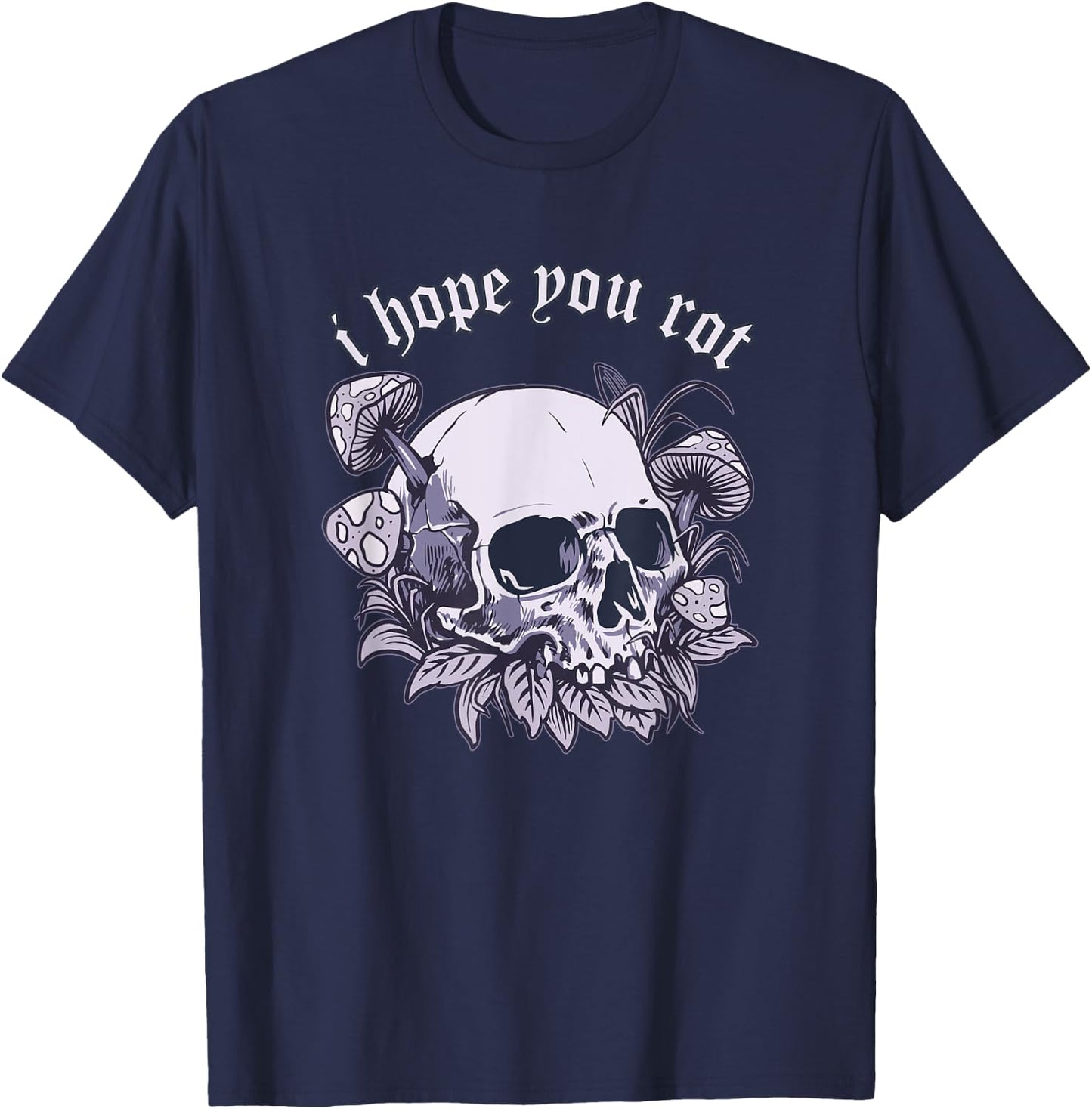 E-Girl Aesthetic Skull Mushroom Edgy Alternative Soft Grunge T-Shirt - T-Shirt | Navy