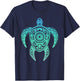 Colorful Turtle Watercolor Maori Ocean Scuba T-Shirt - T-Shirt | Navy