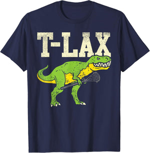 T-Lax Funny T-Rex Lacrosse Dinosaur Lover Lax Player Gift T-Shirt - T-Shirt | Navy