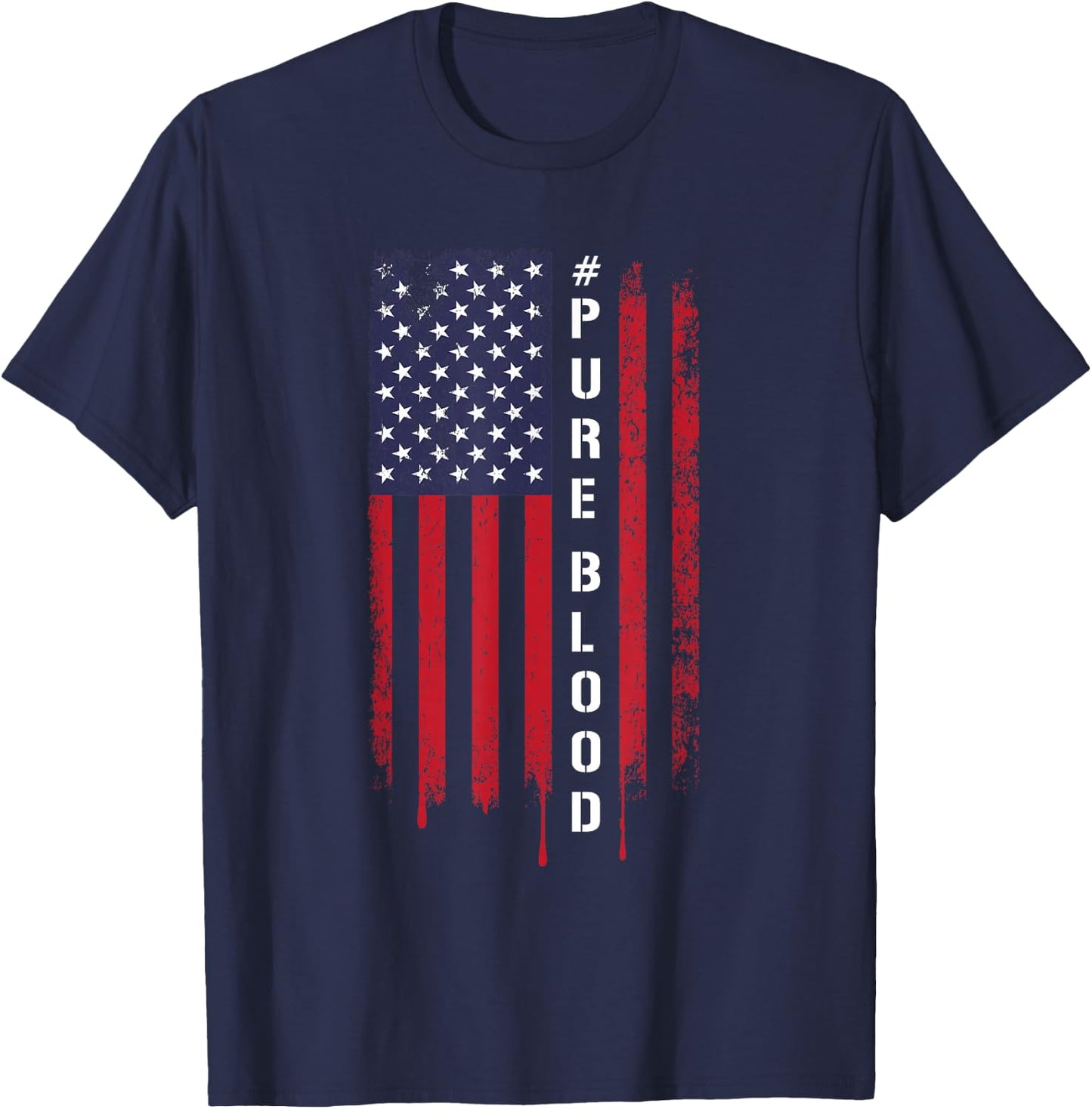 Pure Blood Movement #PUREBLOOD T-Shirt - T-Shirt | Navy