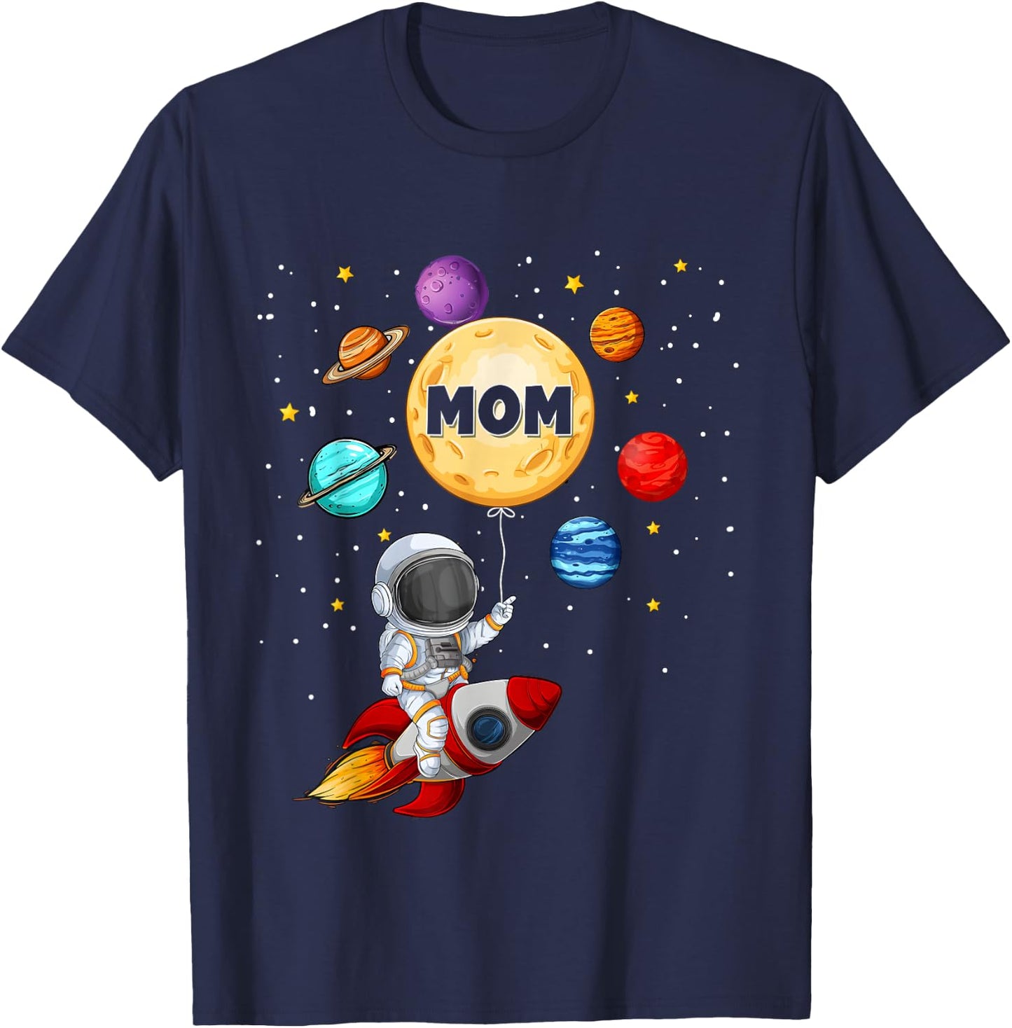 Dad of The Birthday Boy Astronaut 1st Bday Family Matching T-Shirt - T-Shirt | Navy