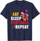 Football Player Sport Athlete Fan Game-Day Motivation Repeat T-Shirt - T-Shirt | Navy