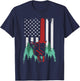 Funny Thin Red Line Logger Arborist Lumberjack American Flag Women Men T-Shirt - T-Shirt | Navy