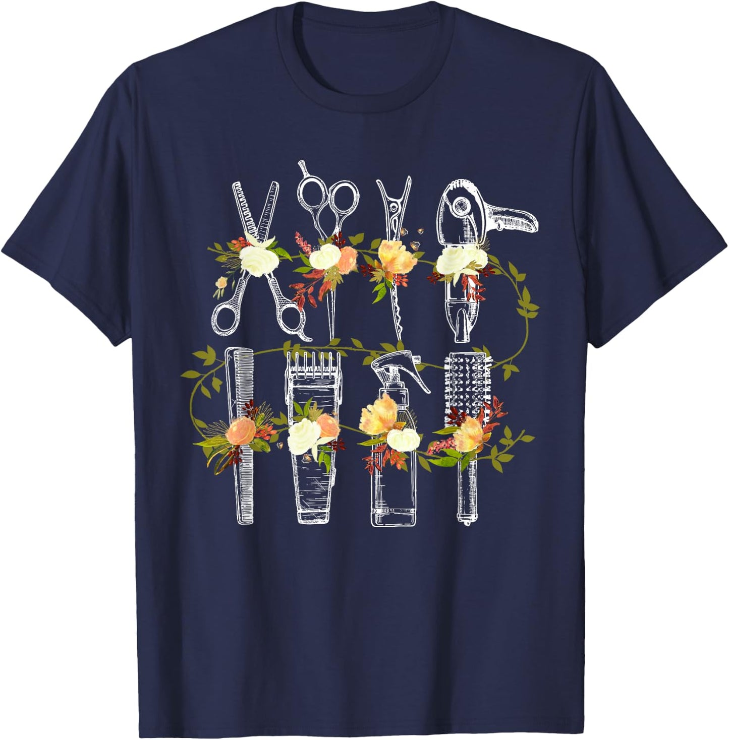 Funny Hair Stylist Tools Gift Hairdresser Women Barber Shop T-Shirt - T-Shirt | Navy