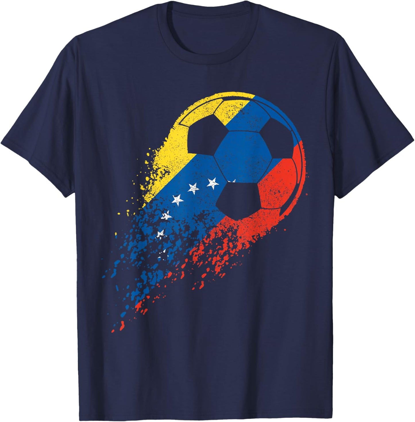 Venezuelan Pride Football Player Flag T-Shirt - T-Shirt | Navy