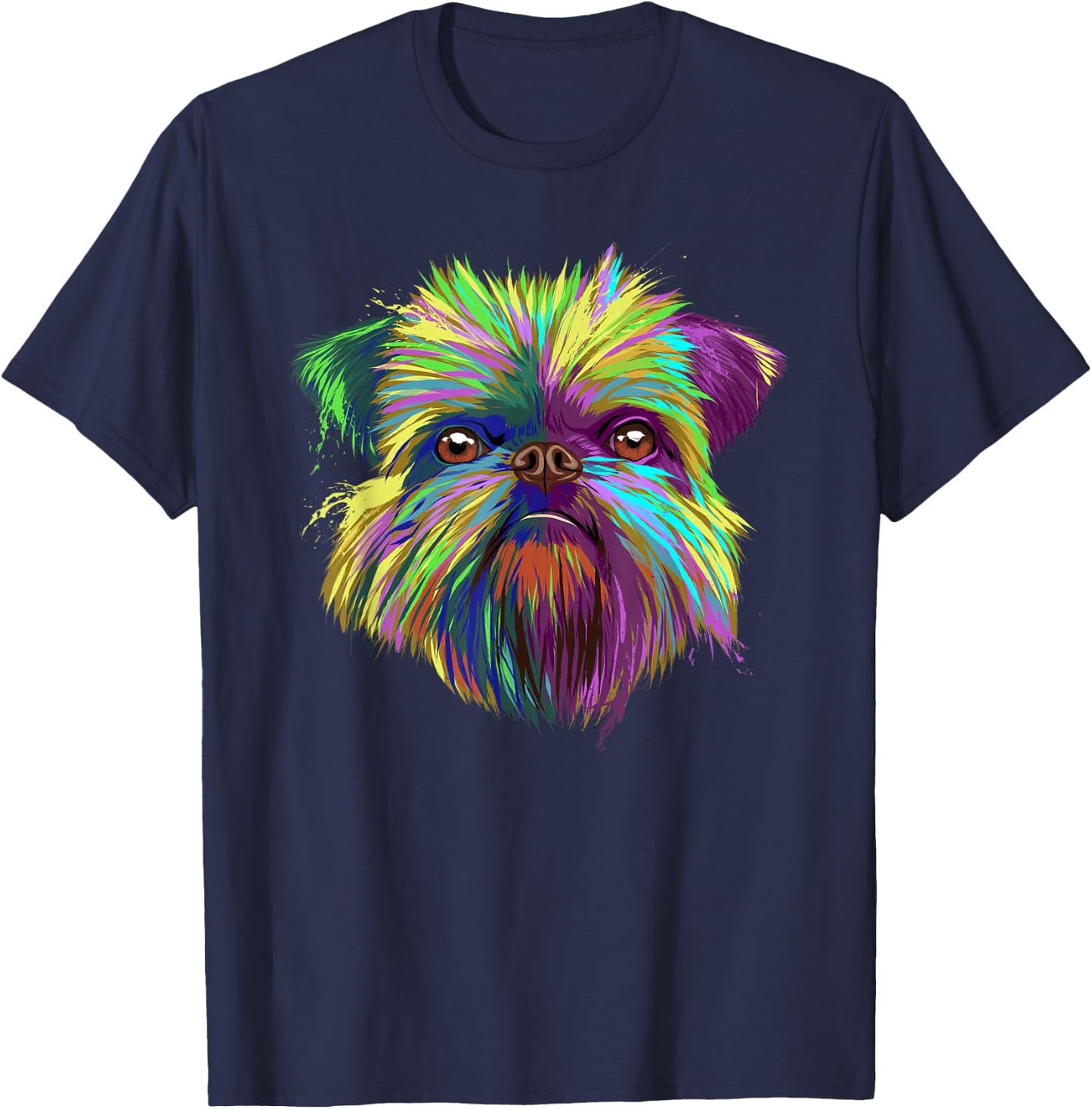 Colourful Dog Brussels Griffon T-Shirt - T-Shirt | Navy