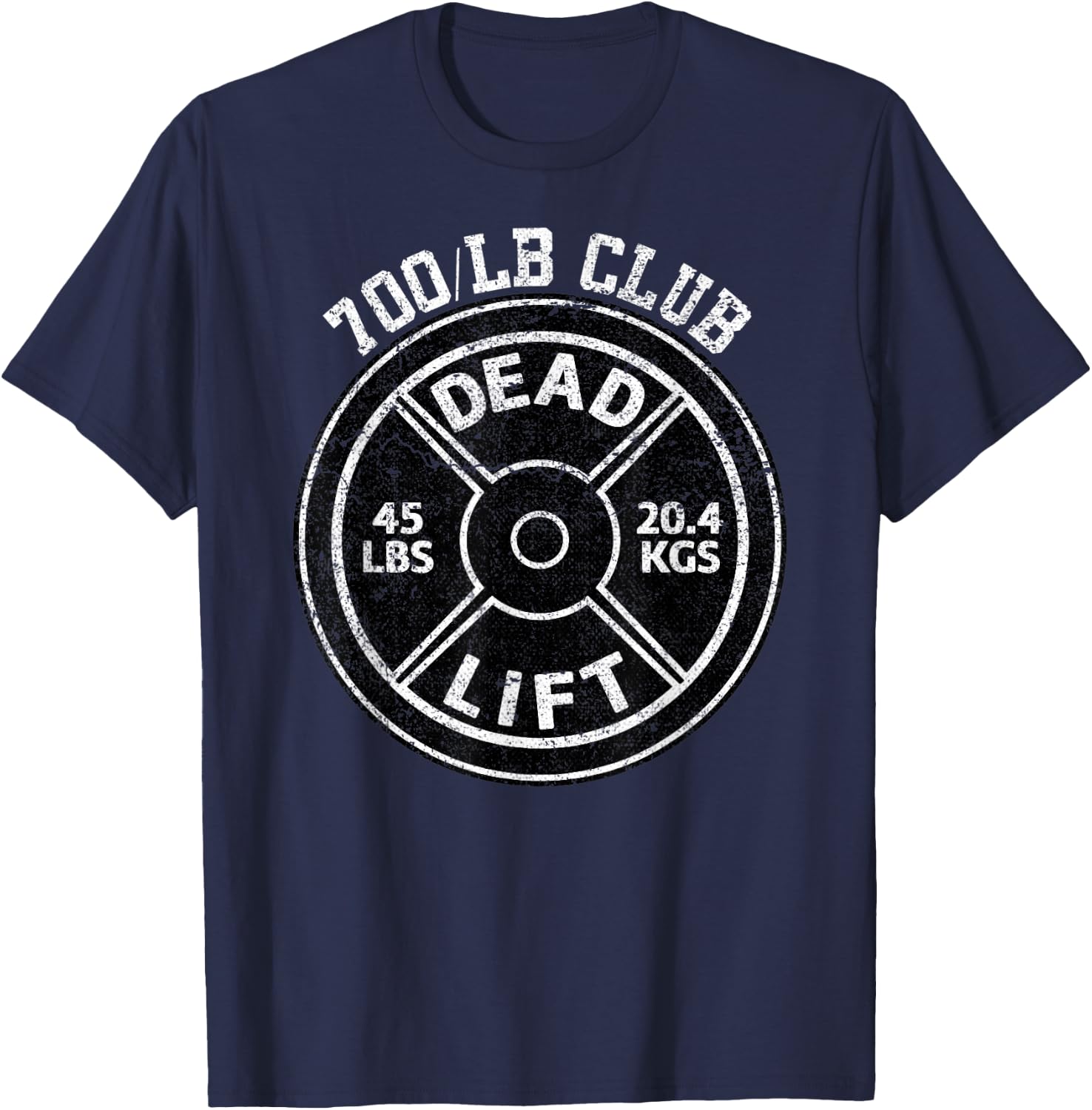 700 Lbs Pound Dead Lift Club Gym Weightlifting Powerlift T-Shirt - T-Shirt | Navy