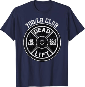 700 Lbs Pound Dead Lift Club Gym Weightlifting Powerlift T-Shirt - T-Shirt | Navy
