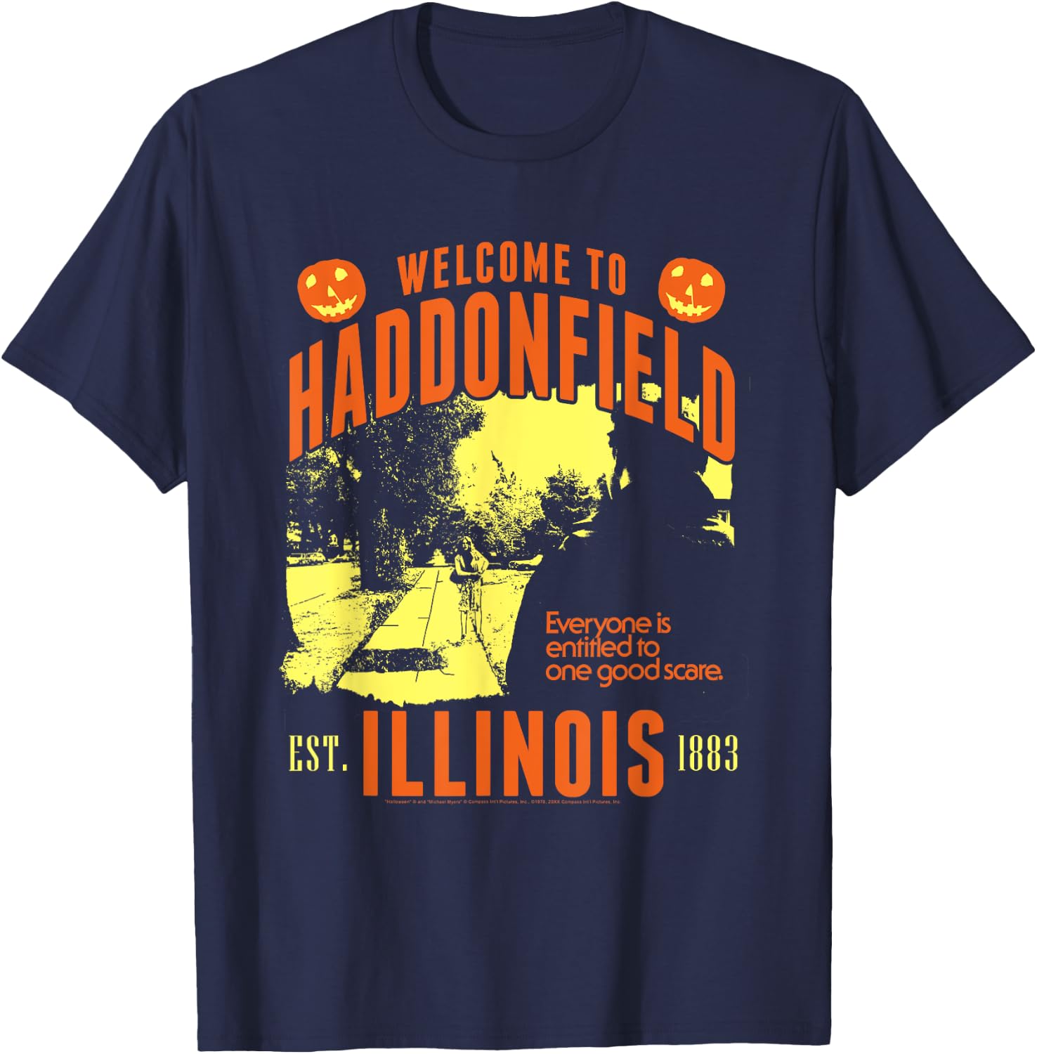 Halloween Welcome to Haddonfield T-Shirt - T-Shirt | Navy
