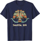 Seattle Washington Thunderbird NW Native Indian American Art T-Shirt - T-Shirt | Navy
