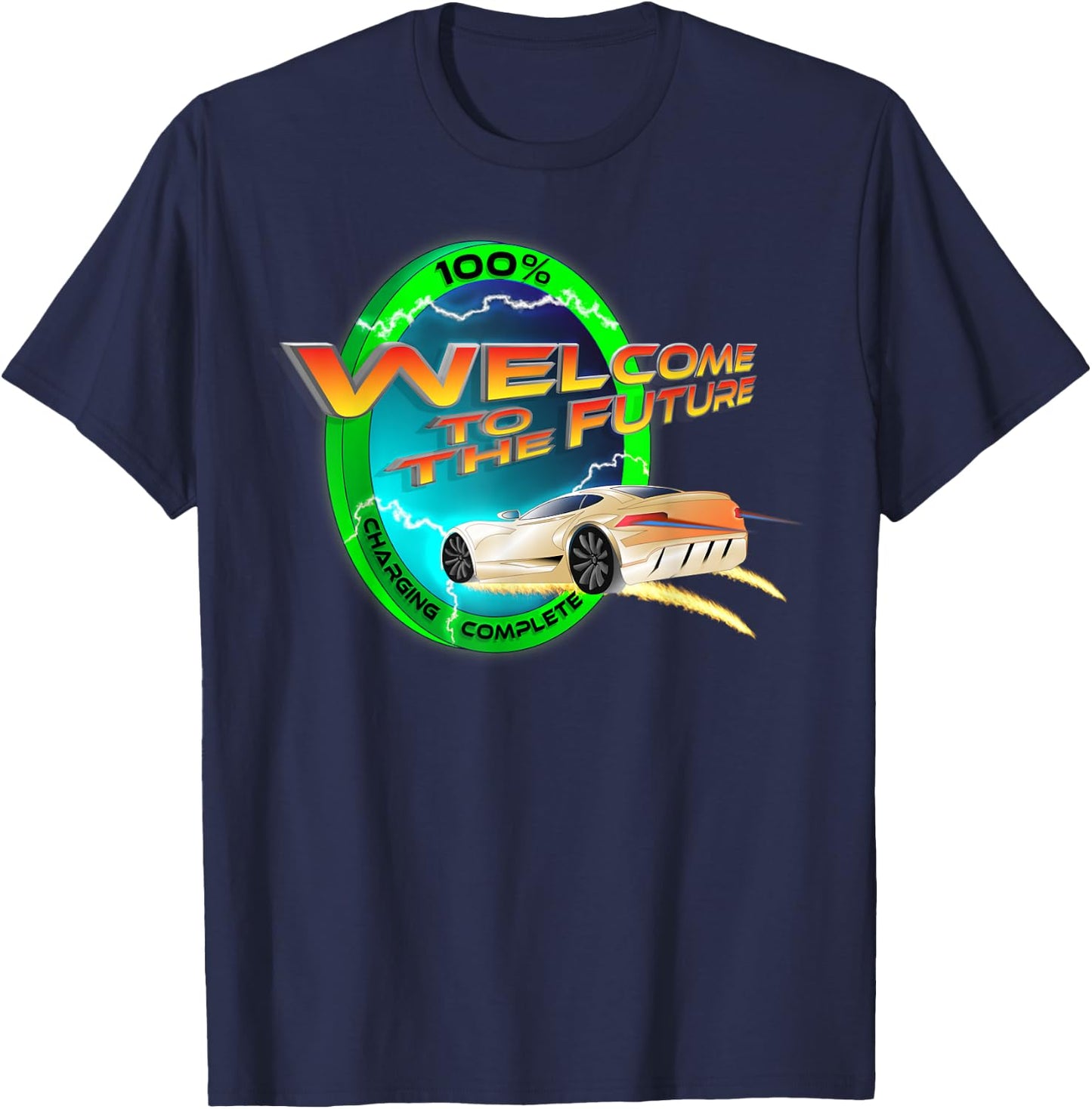 Electric car e-mobility Welcome to the Future Gift T-Shirt - T-Shirt | Navy