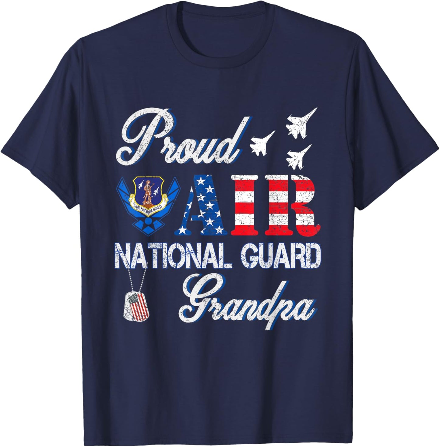 Proud Air National Guard Grandpa Air Force Veterans Day T-Shirt - T-Shirt | Navy