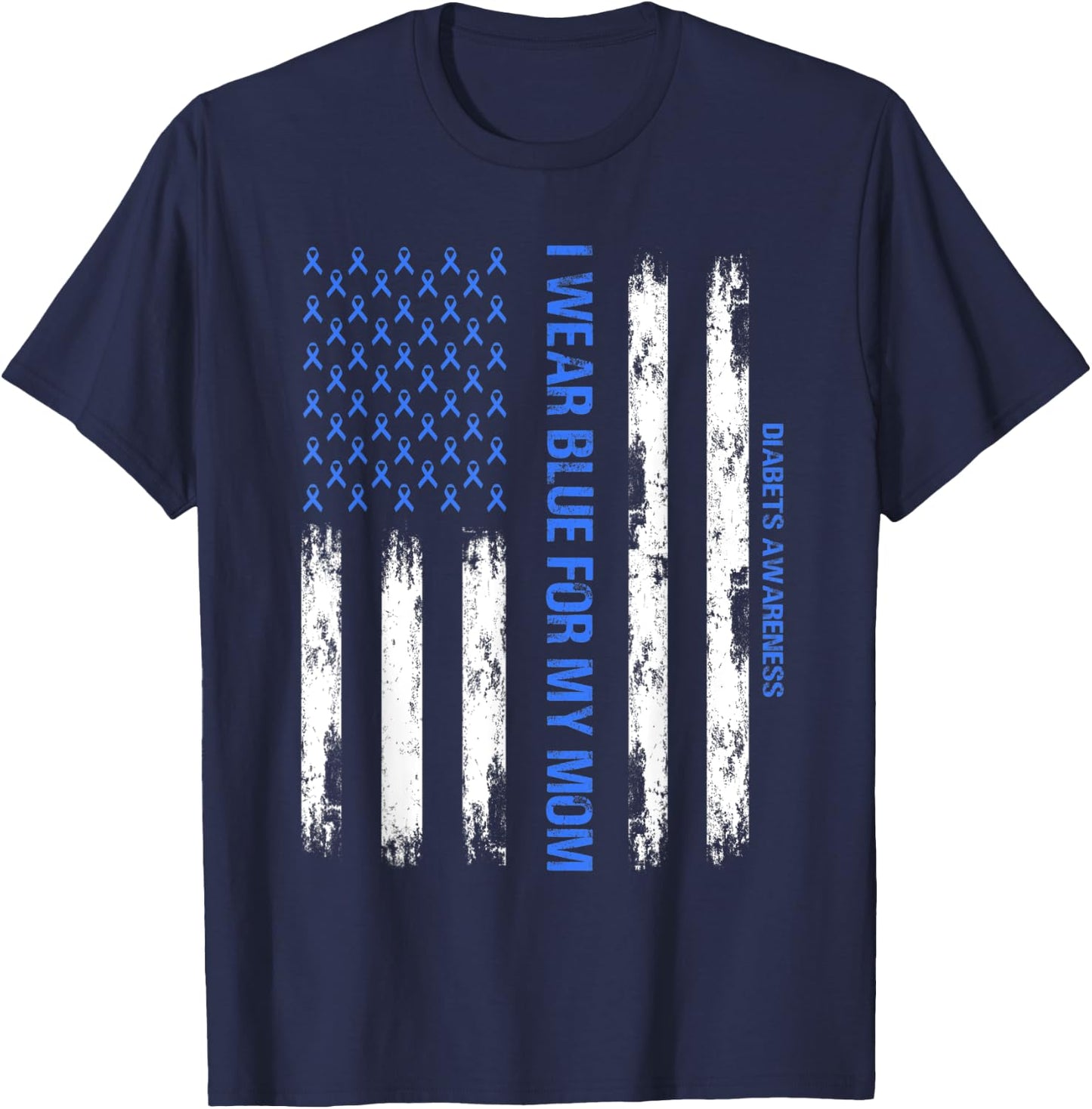 I Wear Blue For My Mom Diabetes Awareness Toddler Son Boys T-Shirt - T-Shirt | Navy